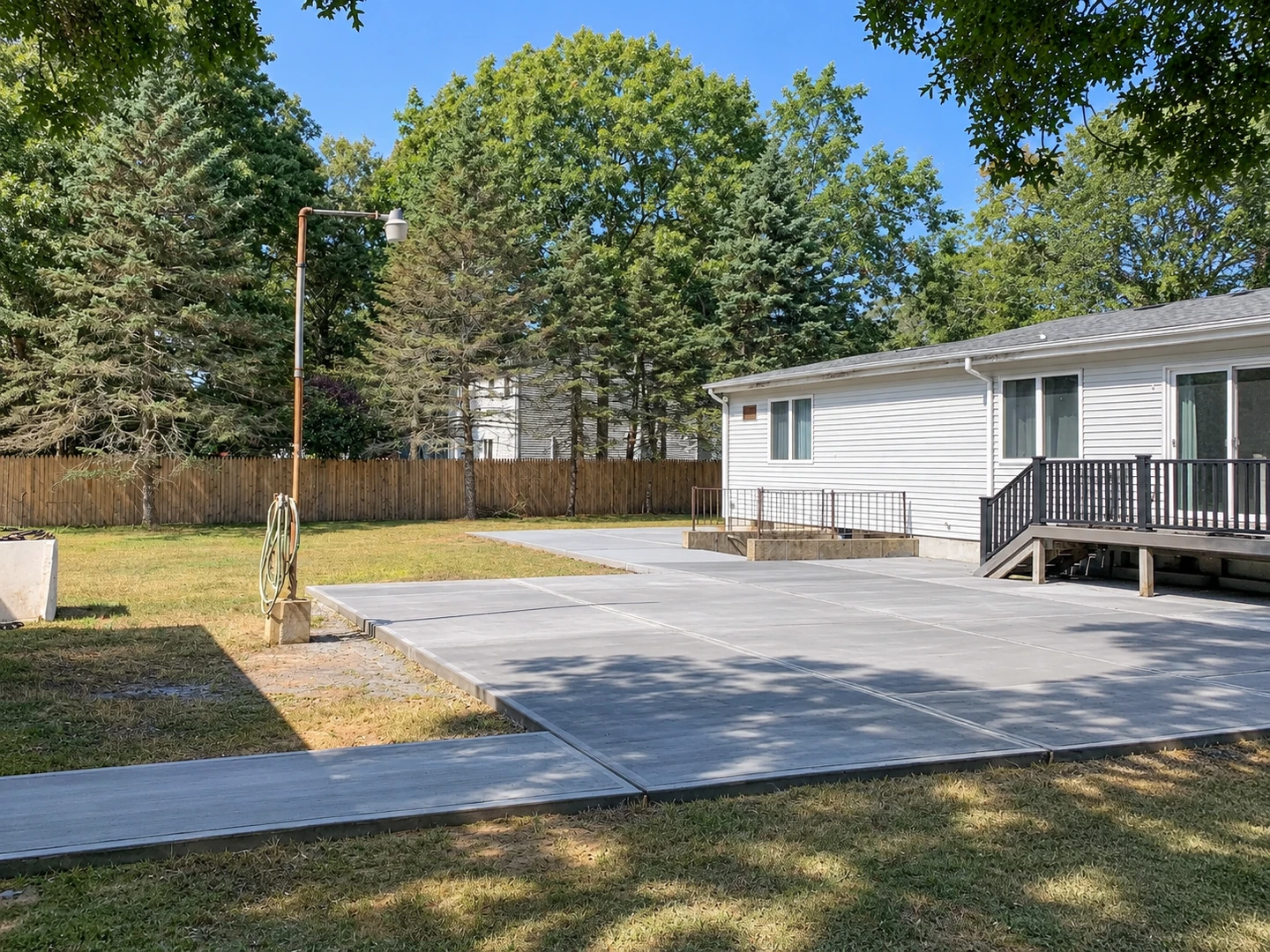 Large Backyard Concrete Patio